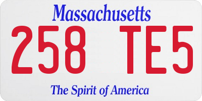 MA license plate 258TE5