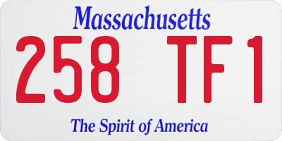 MA license plate 258TF1