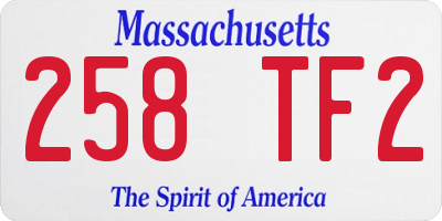 MA license plate 258TF2