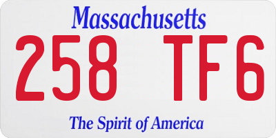 MA license plate 258TF6