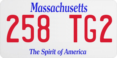 MA license plate 258TG2