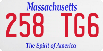 MA license plate 258TG6