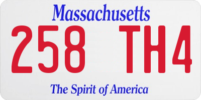 MA license plate 258TH4