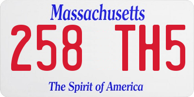 MA license plate 258TH5