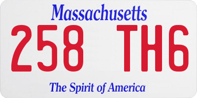 MA license plate 258TH6