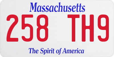 MA license plate 258TH9
