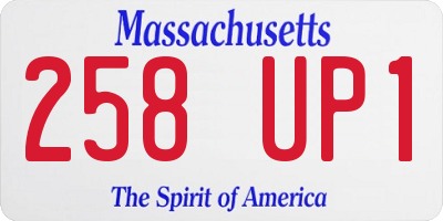 MA license plate 258UP1