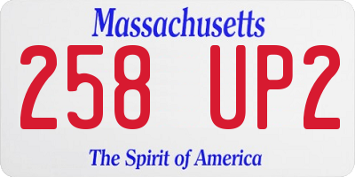 MA license plate 258UP2