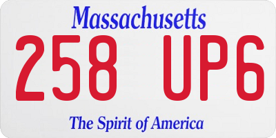 MA license plate 258UP6