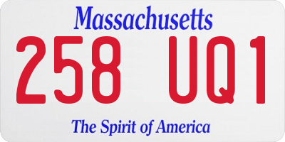 MA license plate 258UQ1
