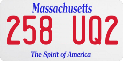 MA license plate 258UQ2