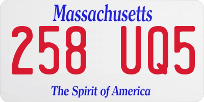 MA license plate 258UQ5