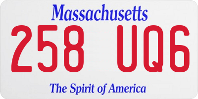 MA license plate 258UQ6
