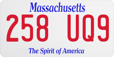 MA license plate 258UQ9