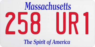 MA license plate 258UR1