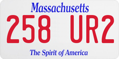 MA license plate 258UR2