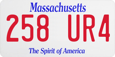 MA license plate 258UR4