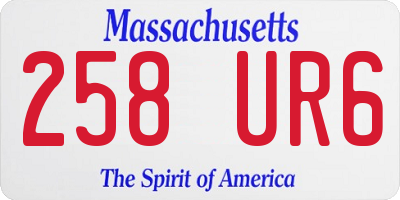 MA license plate 258UR6