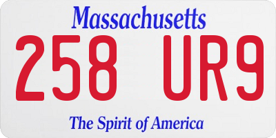 MA license plate 258UR9