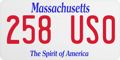 MA license plate 258US0
