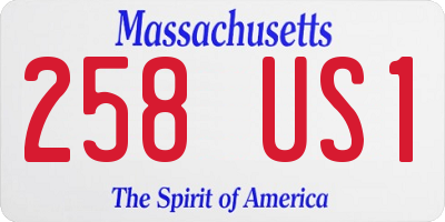 MA license plate 258US1