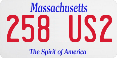 MA license plate 258US2