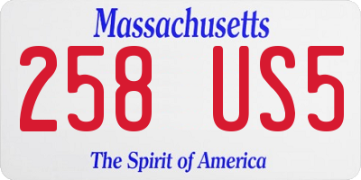 MA license plate 258US5