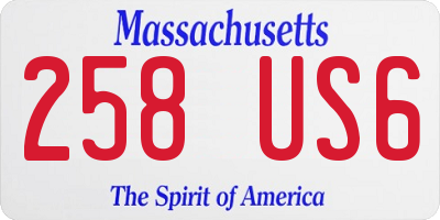 MA license plate 258US6