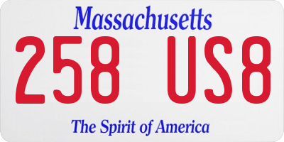 MA license plate 258US8