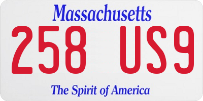MA license plate 258US9