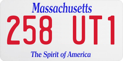 MA license plate 258UT1