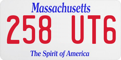 MA license plate 258UT6