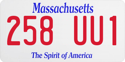 MA license plate 258UU1