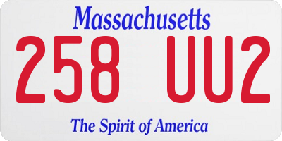 MA license plate 258UU2