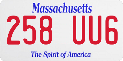 MA license plate 258UU6
