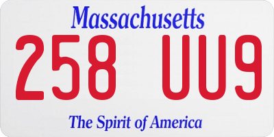 MA license plate 258UU9