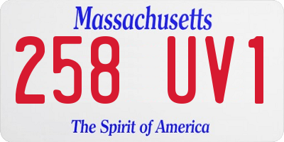 MA license plate 258UV1