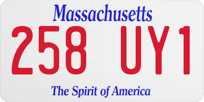 MA license plate 258UY1