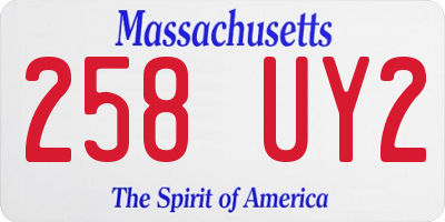 MA license plate 258UY2