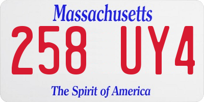MA license plate 258UY4