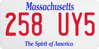 MA license plate 258UY5