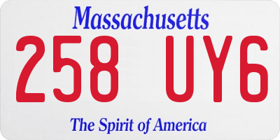 MA license plate 258UY6