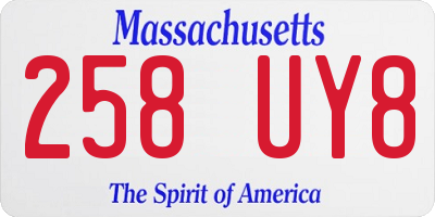 MA license plate 258UY8