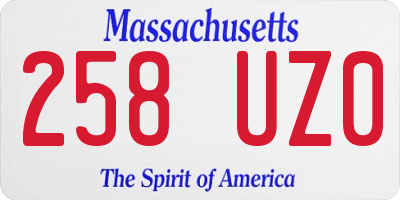 MA license plate 258UZ0