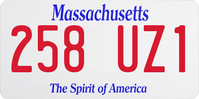 MA license plate 258UZ1