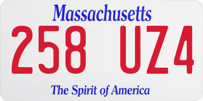 MA license plate 258UZ4