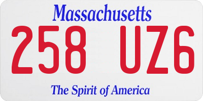 MA license plate 258UZ6