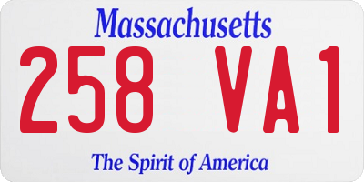 MA license plate 258VA1