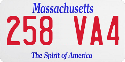 MA license plate 258VA4