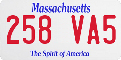 MA license plate 258VA5